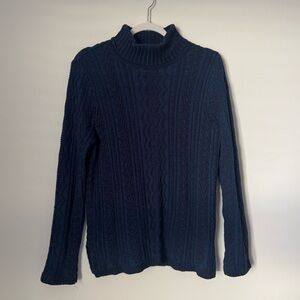 Dark Blue & Black Turtleneck Sweater